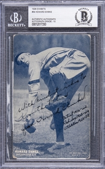 1928 Exhibits Howard Ehmke Signed Card – Beckett GEM MT 10 Signature
